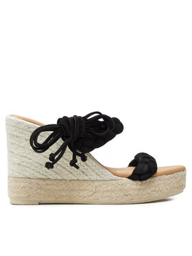 Manebi Espadrilles Manebi Hamptons Two Braided Bands Wedge Espadrilles K 1.0 WE Melns