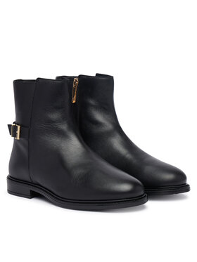 Tommy Hilfiger Stivaletti Tommy Hilfiger Th Buckle Leather Ankle Boot FW0FW09486 Nero