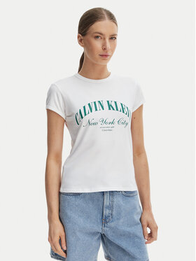 Calvin Klein Jeans Calvin Klein Jeans Camiseta Graphic Logo LV047F815G Blanco Slim Fit