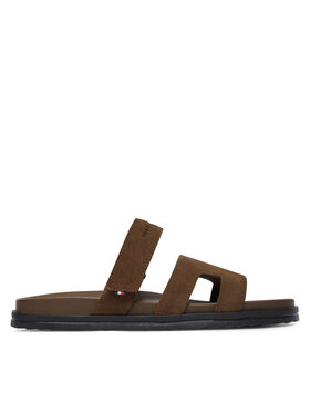 Tommy Hilfiger Šľapky Tommy Hilfiger Adjustable Premium Suede Sandal FM0FM05774 Hnedá