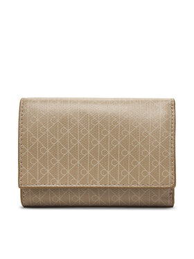 Calvin Klein Portafoglio Calvin Klein Emblem Aop Trifold W/ Zip Pocket LV04F1118G Beige