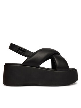 Tommy Jeans Sandalen Tommy Jeans Padded Strap Wedge Sandals EN0EN02946 Schwarz