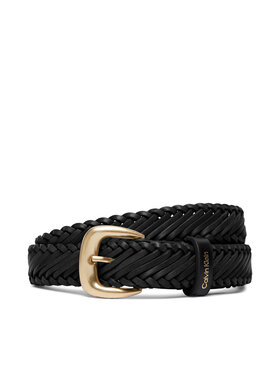 Calvin Klein Cinturón para mujer Calvin Klein Braided Logo Buckle 25Mm LV04F7087G Negro