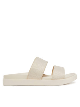 Calvin Klein Şlapi Calvin Klein Flat Slide Jacq HW0HW02486 Écru
