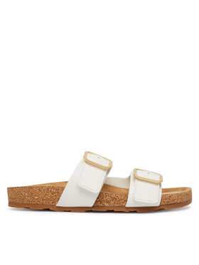 Tommy Hilfiger Šlepetės Tommy Hilfiger Double Strap Cork Sandals FW0FW09118 Balta
