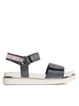 Tommy Hilfiger Sandalen Tommy Hilfiger Platform Velcro Sandal T3A2-32760-0568 S Dunkelblau