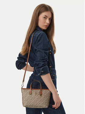 Tommy Hilfiger Torbica Tommy Hilfiger Th Monoplay Mini Tote Le AW0AW18848 Smeđa