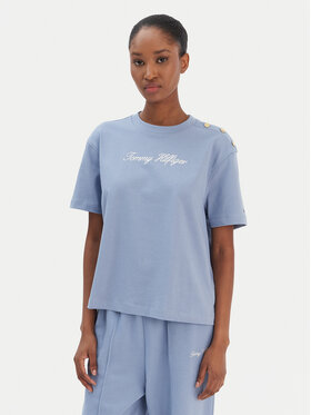 Tommy Hilfiger Tommy Hilfiger Camiseta Script WW0WW47819 Azul Regular Fit