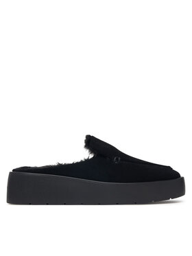 Calvin Klein Klapki Calvin Klein Flatform Mule Suede WL HW0HW03182 Czarny