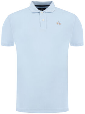 La Martina La Martina Поло Piquet CCMP02 PK001 Блакитний Slim Fit
