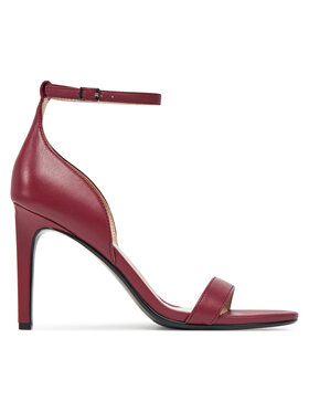 Calvin Klein Sandali Calvin Klein Heel Sandal 90 - Lth HW0HW02337 Bordo rdeča