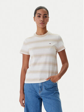 Tommy Jeans Tommy Jeans Camiseta DW0DW21834 Beis Regular Fit