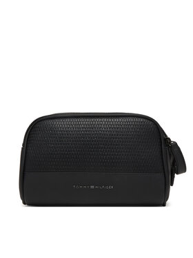 Tommy Hilfiger Geantă pentru cosmetice Tommy Hilfiger Metal Logo Woven Washbag AM0AM14098 Negru