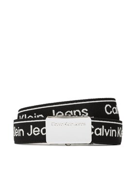 Calvin Klein Jeans Dětský pásek Calvin Klein Jeans Logo Taupe Buckle Belt IU0IU00393 Černá