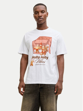 Jack & Jones Jack & Jones Футболка Holiday Cartoon 12287550 Білий Relaxed Fit