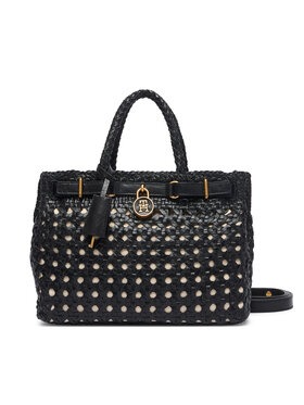 Tommy Hilfiger Kabelka Tommy Hilfiger American Icon Mini Tote Braided AW0AW18734 Čierna