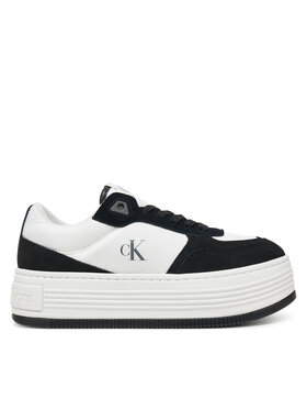 Calvin Klein Jeans Sneakersy Calvin Klein Jeans Bold Flatf Low Lace Mix YW0YW01742 Bílá