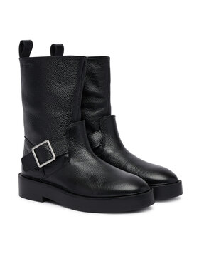 Calvin Klein Členková obuv Calvin Klein Conc Welt Mid Biker Boot Lth HW0HW03212 Čierna