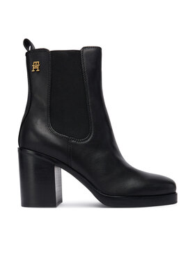 Tommy Hilfiger Stiefeletten Tommy Hilfiger Square Toe Chelsea High Block Hl FW0FW08844 Schwarz