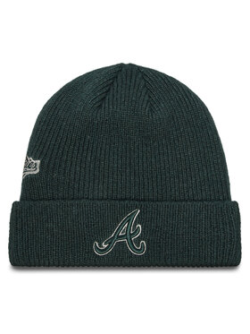 New Era Шапкa New Era Atlanta Braves World Series Patch Cuff Knit Beanie 60580730 Зелений