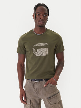 G-Star Raw G-Star Raw Majica Finger Print Burger D26041-C506 Temno zelena Regular Fit