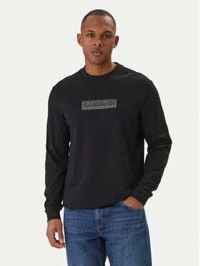 Napapijri Napapijri Longsleeve S-Box Logo NP0A8BC5 Чорний Regular Fit