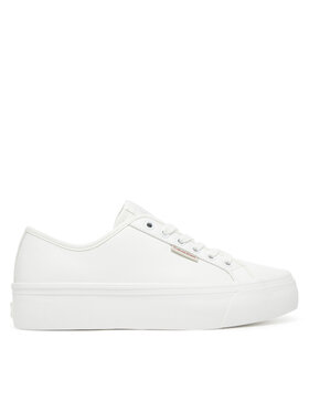Calvin Klein Jeans Sneakersy Calvin Klein Jeans Vulc Flatform Lth YW0YW01886 Bílá