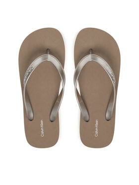 Calvin Klein Japonki Calvin Klein Flatform Flip Flop Met Tpu HW0HW03120 Złoty