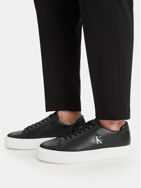 Calvin Klein Sportcipők Calvin Klein Basket Cupsole Laceup Lth Ml YM0YM01460 Fekete