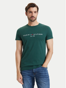 Tommy Hilfiger Tommy Hilfiger Camiseta Logo MW0MW11797 Verde oscuro Regular Fit