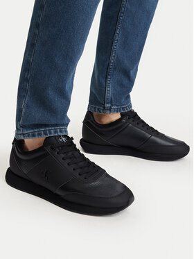 Calvin Klein Sneakers Calvin Klein Retro Run Lace Band Tmb Lth Mix HM0HM02447 Negru