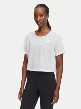 adidas adidas T-shirt Strength Essentials Workout Boxy Mesh KT3828 Bijela Relaxed Fit