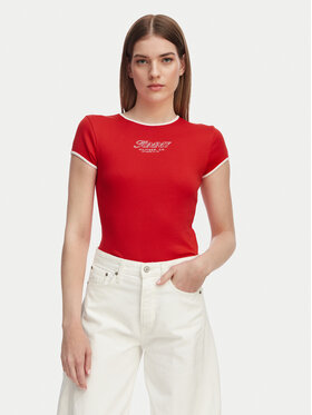 Tommy Hilfiger Tommy Hilfiger Camiseta WW0WW49245 Rojo Slim Fit