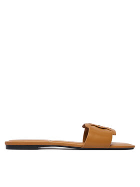 Calvin Klein Şlapi Calvin Klein Square Flat Sandal Emblem HW0HW03128 Maro