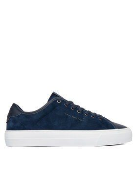 Tommy Hilfiger Sneakersy Tommy Hilfiger Premium Dress Leather Mix FM0FM05842 Tmavomodrá