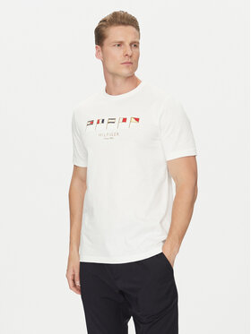 Tommy Hilfiger Tommy Hilfiger Póló Multi Flags MW0MW38616 Fehér Regular Fit