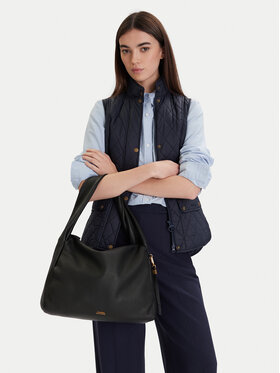 Tommy Hilfiger Handtasche Tommy Hilfiger City Leather Hobo AW0AW18285 Schwarz