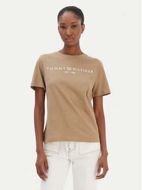 Tommy Hilfiger Tommy Hilfiger Camiseta Logo WW0WW40276 Beis Regular Fit