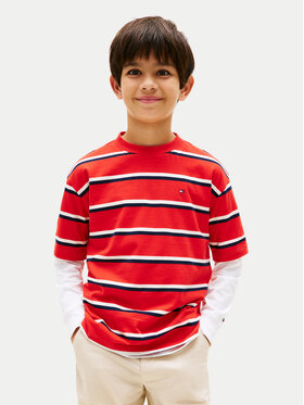 Tommy Hilfiger Tommy Hilfiger Camiseta Essential Flag KB0KB09646 Rojo Regular Fit