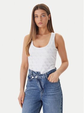 Guess Guess Τοπ W6GP10 K2932 Λευκό Regular Fit