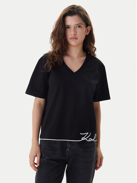 KARL LAGERFELD KARL LAGERFELD Camiseta B1W17031 Negro Relaxed Fit