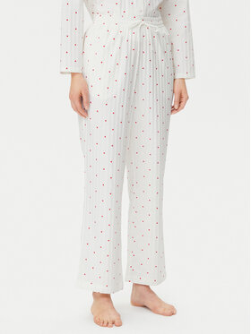 Hunkemöller Hunkemöller Pidžama hlače Jacquard Hearts 301504 Bijela Relaxed Fit