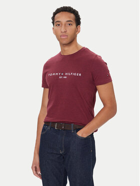 Tommy Hilfiger Tommy Hilfiger Majica Logo MW0MW11797 Rdeča Slim Fit
