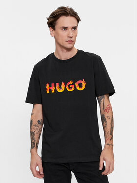 HUGO Hugo Marškinėliai Danda 50504542 Juoda Regular Fit