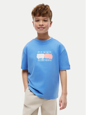 Tommy Hilfiger Tommy Hilfiger Camiseta Graffiti KB0KB10546 Azul claro Relaxed Fit