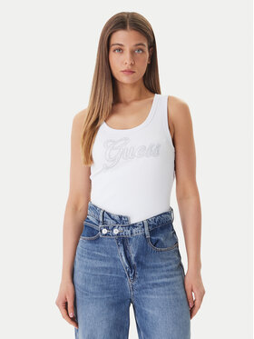 Guess Guess Τοπ W6GP22 K2954 Λευκό Regular Fit