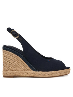 Tommy Hilfiger Espadrilles Tommy Hilfiger Flag High Wedge Espad Slingback FW0FW09343 Dunkelblau