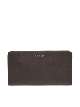 Calvin Klein Cartera Calvin Klein Foil Logo Passport Longfold LV04F1205G Marrón