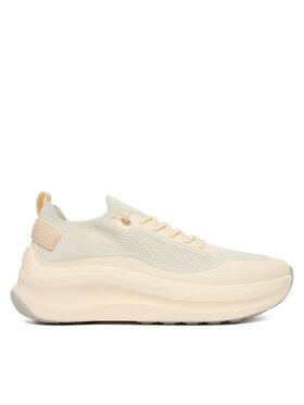 Calvin Klein Snīkeri Calvin Klein Chunky Runner Lace Up Sock Knit YW0YW02033 Écru