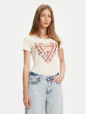 Guess Guess T-shirt W5YI08 J1314 Écru Regular Fit